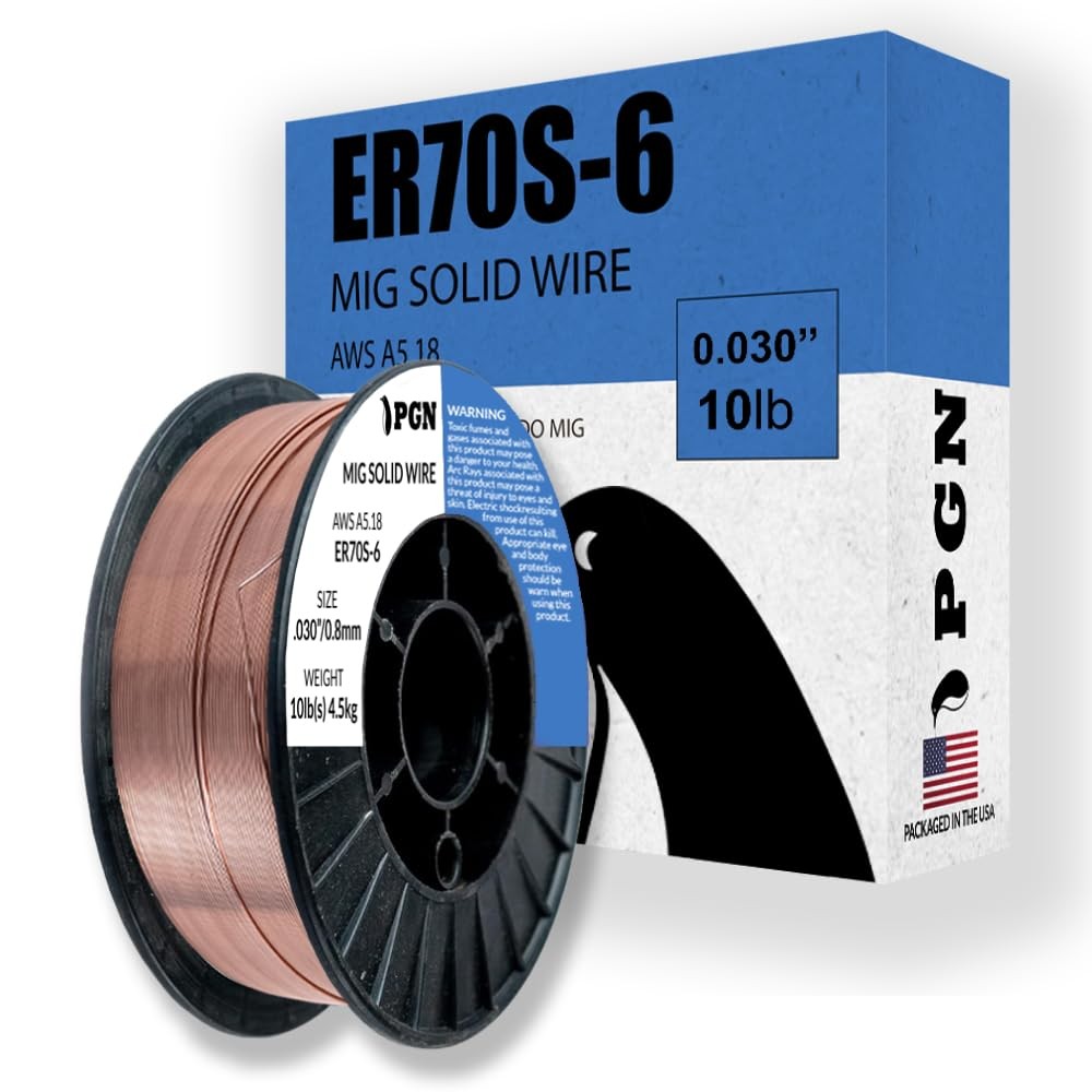 PGN Solid MIG Welding Wire – ER70S-6 .030 Inch – 10 Pound Spool – Mild Steel …