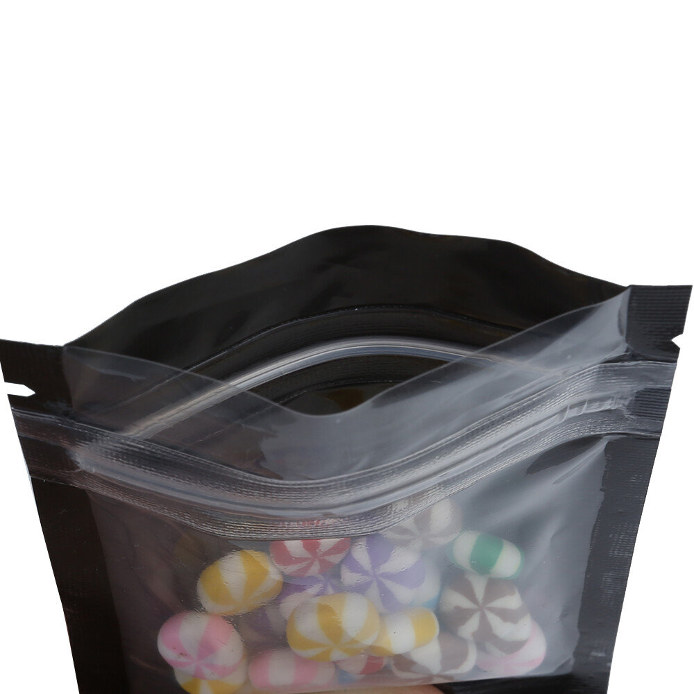 100 Flat Clear/Black Poly Reclosable QuickQlick™ Bags 6.5x9cm (2.5×3.5″)