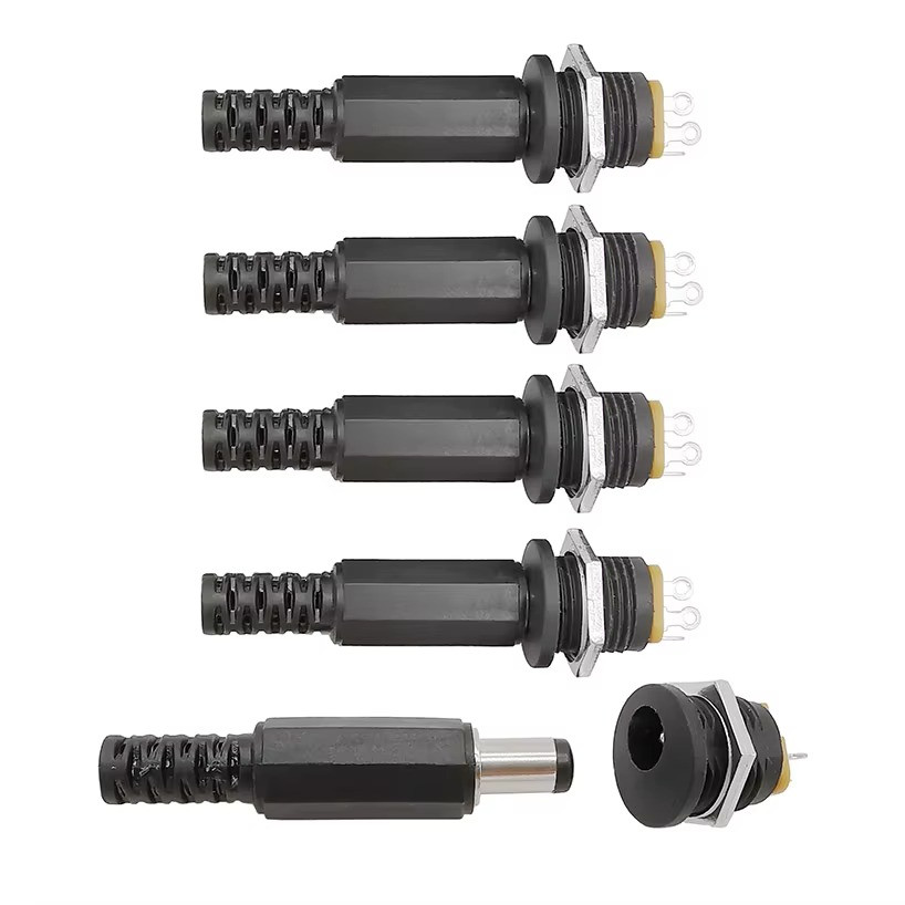 10PC Male Barrel Jack Plug Female Socket Panel Mount DC 12V Power Connectors