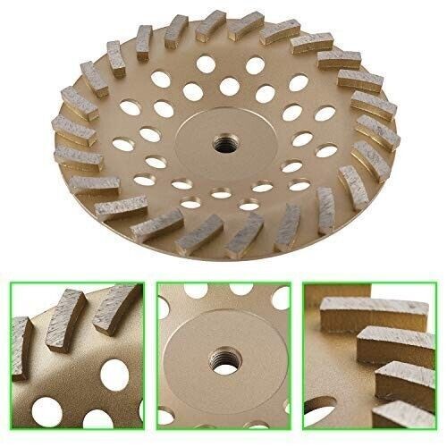 7″ Concrete Grinding Cup Wheels 24 Seg Diamond Abrasive Segments 5/8″-11 Arbor