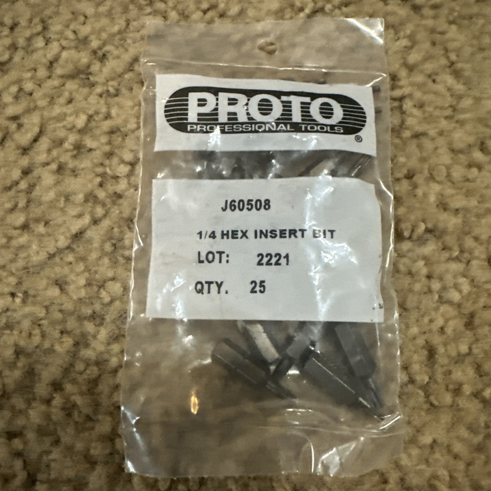 (PACK OF 25) PROTO J60508 1/4″ TORX T10 INSERT BIT