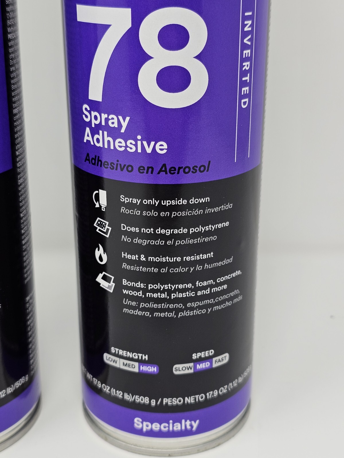 (2) 3M Polystyrene Insulation 78 Spray Adhesive Clear, Net 17.9 Oz Double Pack