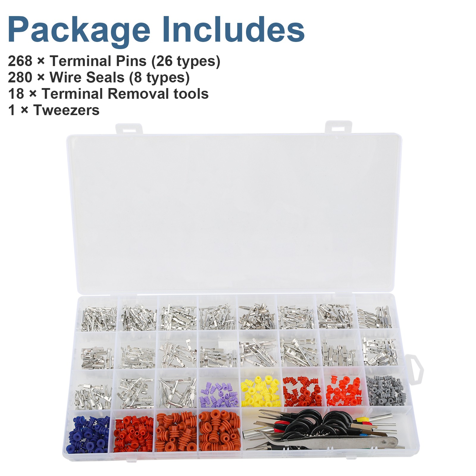567Pcs Automotive Electrical Connector Pins Kit Terminal Removal Tool Wire Seals