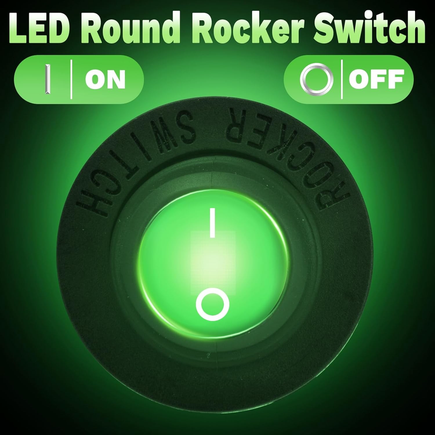 Waterproof LED Rocker Toggle Switch 12V SPST 3 Pin On Off Car M Color: Green-1