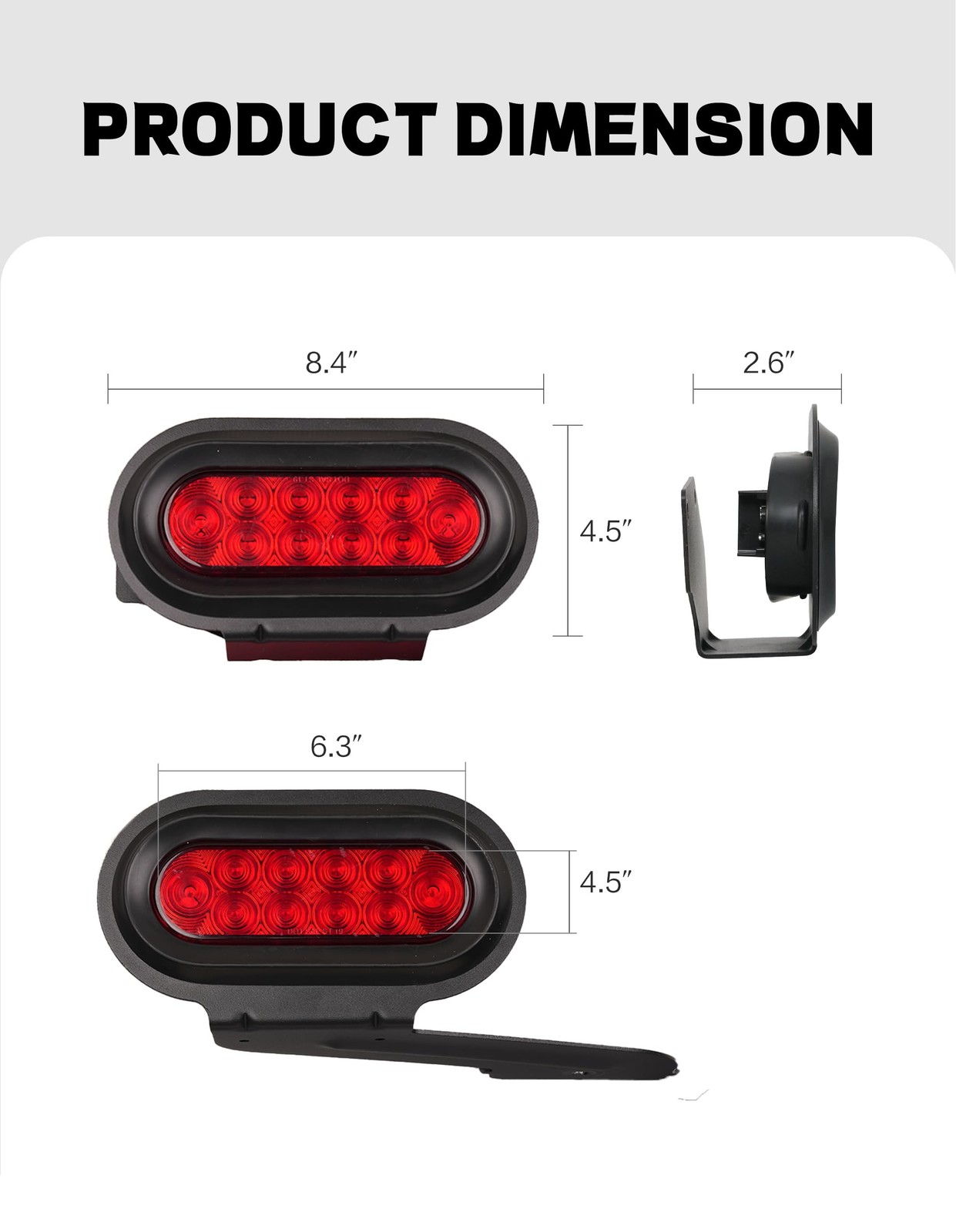 Young Electric Young Bike Rack Brake Kit 6 Inch 10Leds Oval Red Led Tail 2Pcs