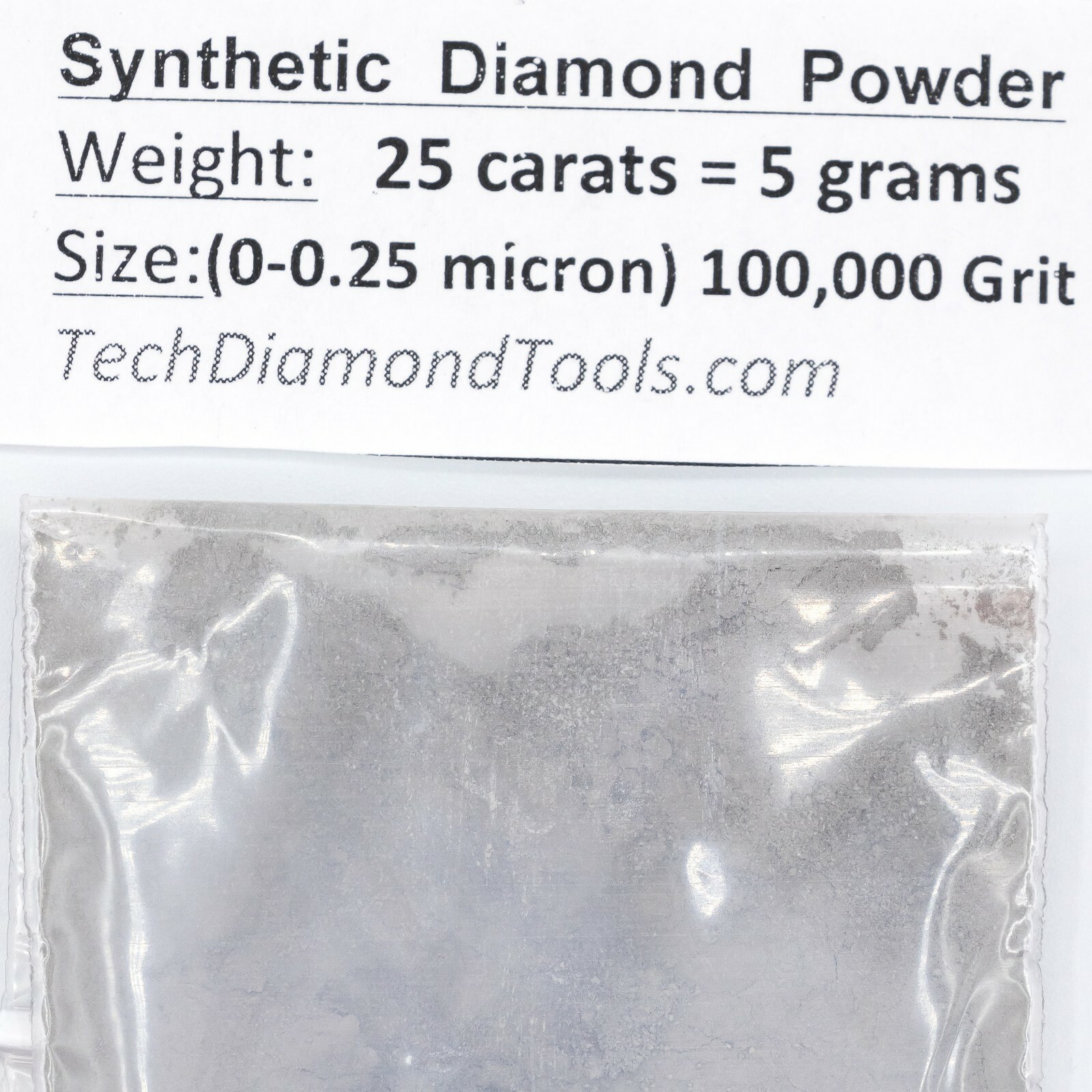 TechDiamondTools Diamond Powder 100,000 Grit 0-0.25 Microns, 25 cts = 5 Grams