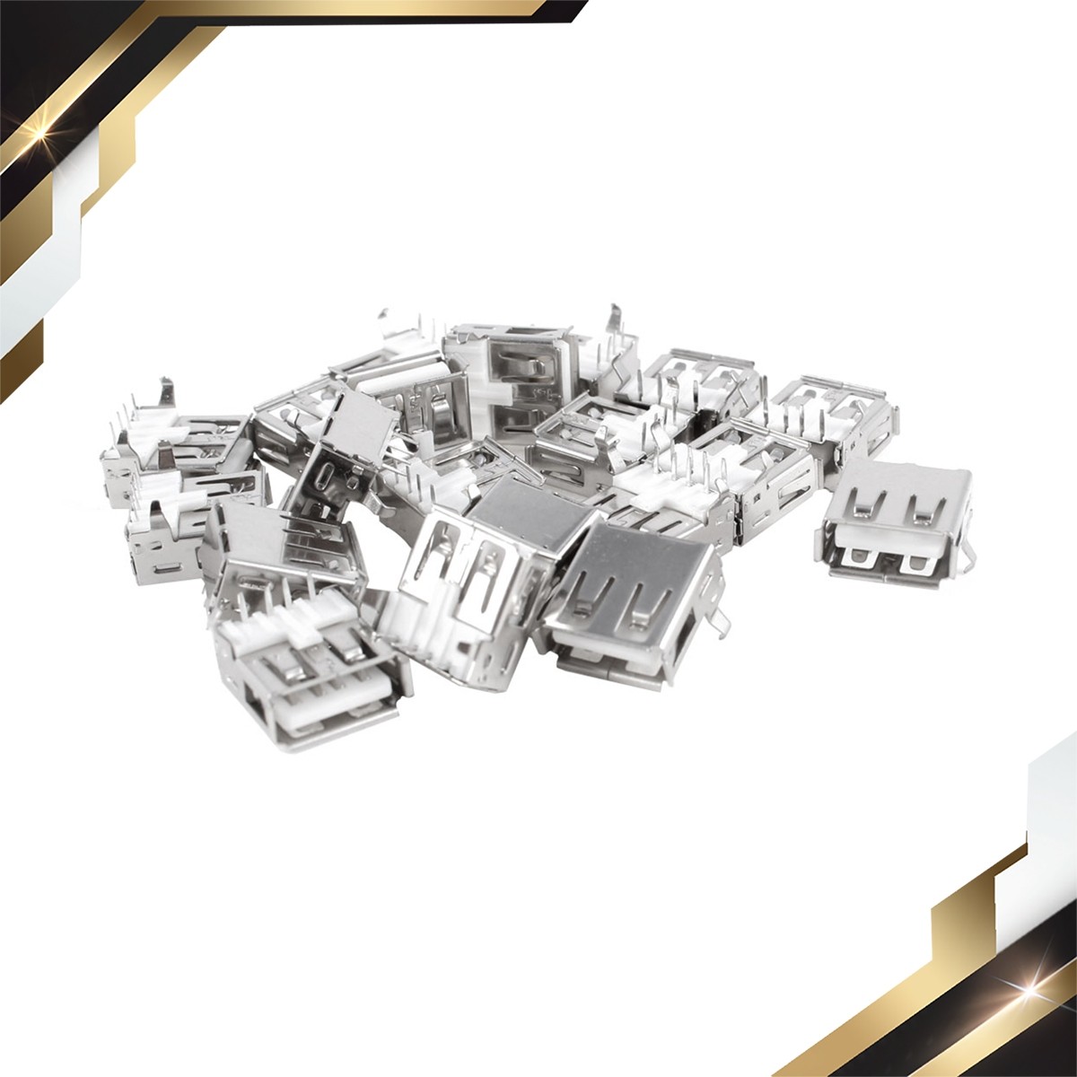 20 Pcs USB Female Type A 4-Pin DIP Right Angle Jack Socket Connectors