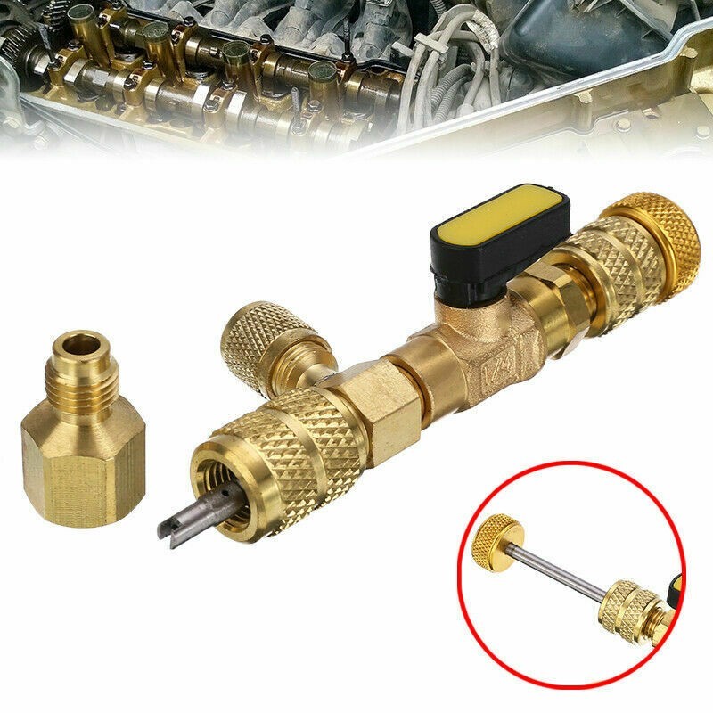 HVAC Tool AC Schrader Valve Core Remover Dual Size 5/16″&1/4″ Port Installer