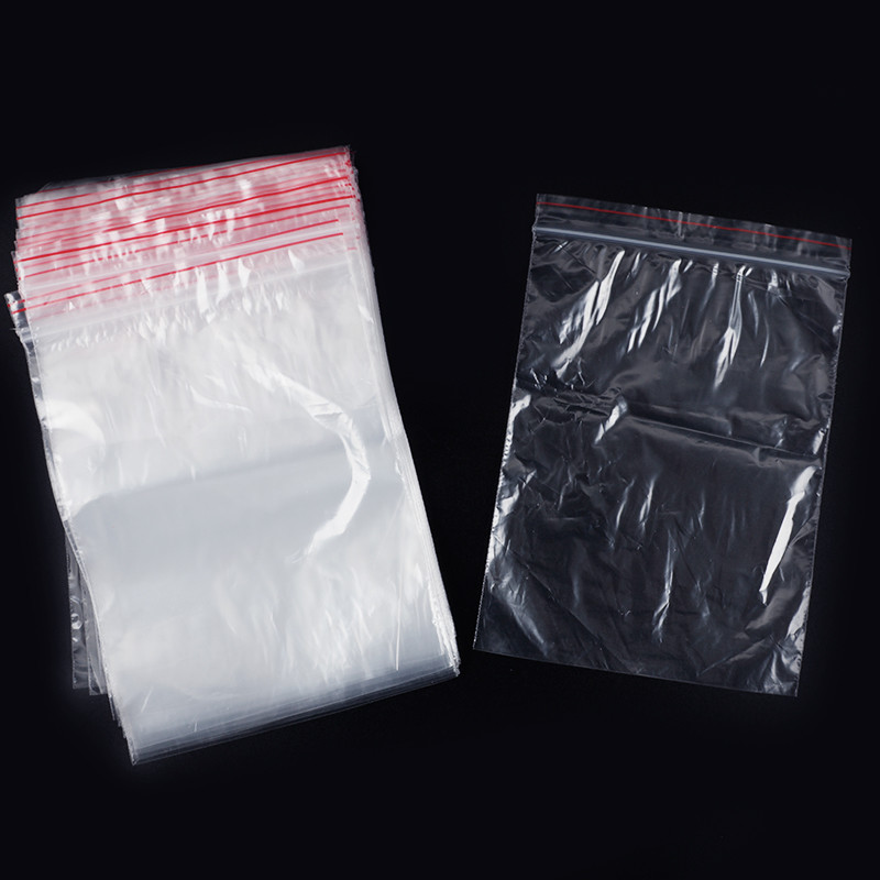 100pcs Clear Plastic Bag Grip Self Seal Resealable Mini Packing Bags