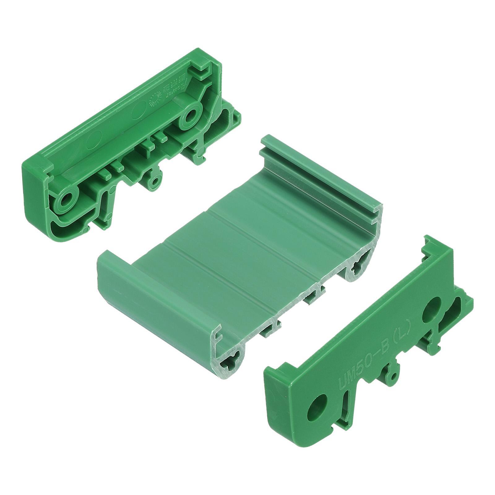 DIN Rail Mount Carrier for 40mm x 50mm PCB, Housing, Bracket, Green