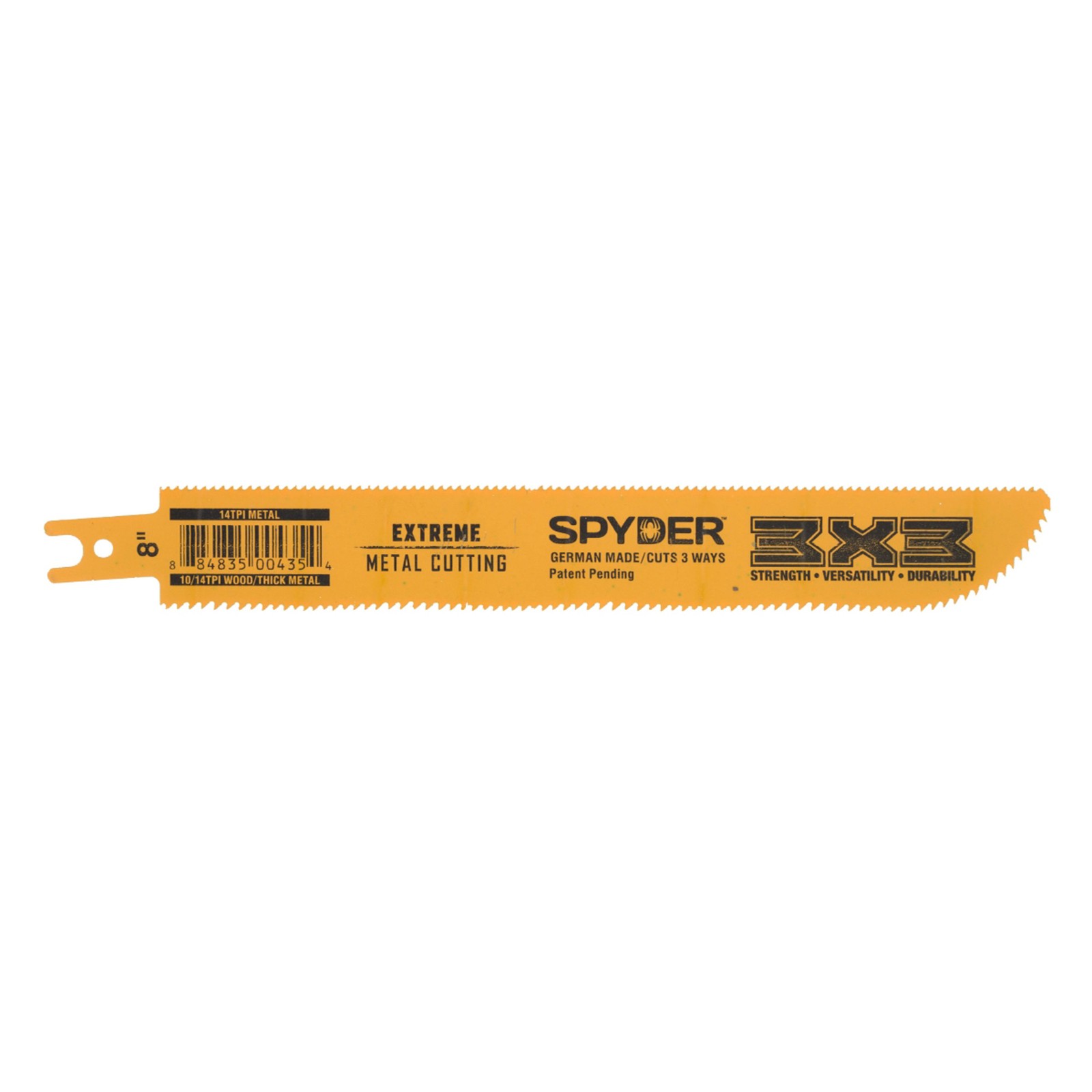 8 in 10-14TPI Reciprocating Saw Blade Extreme Metal Double-Sided Spyder 200205