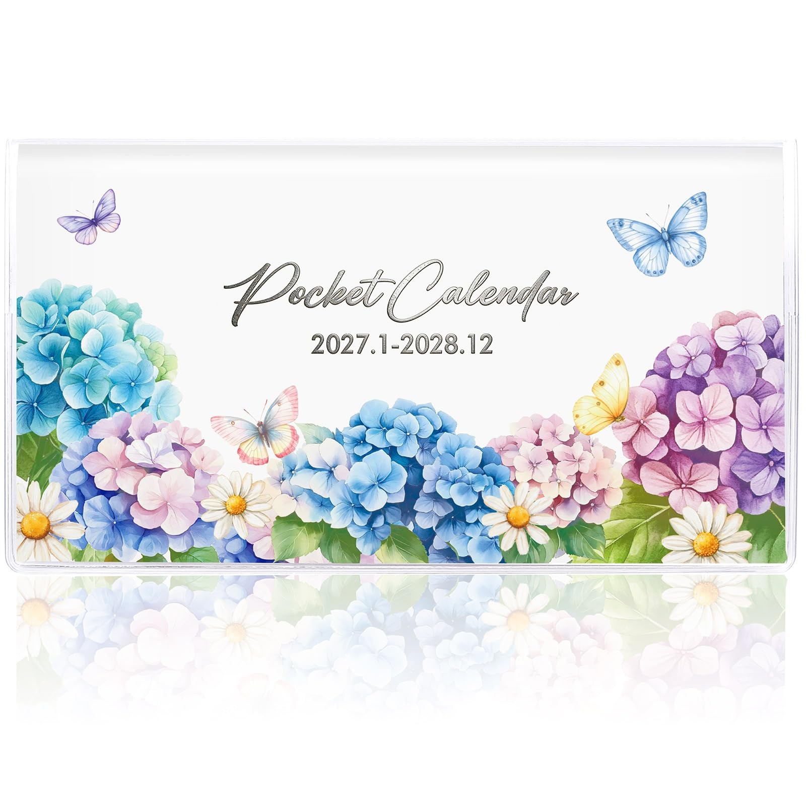 Pocket Calendar 2027-2028 24 Month Organizer 3.5×6.5In PVC Cover Mini Planner