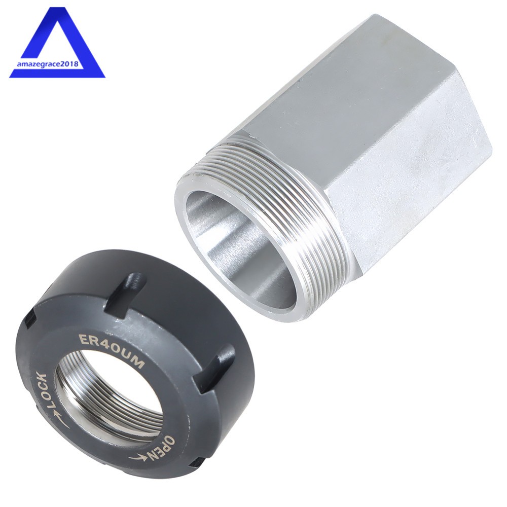 ER40 Hex + ER40 Square Collet Block Chuck Holder for CNC Lathe Engraving Machine
