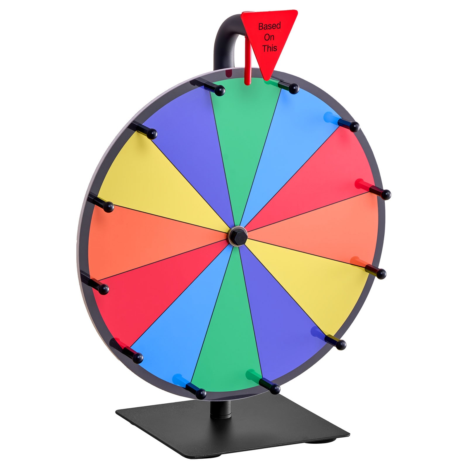 Uimoso 12-Inch Spinning Prize Wheel with 12 Sections and Tabletop Stand