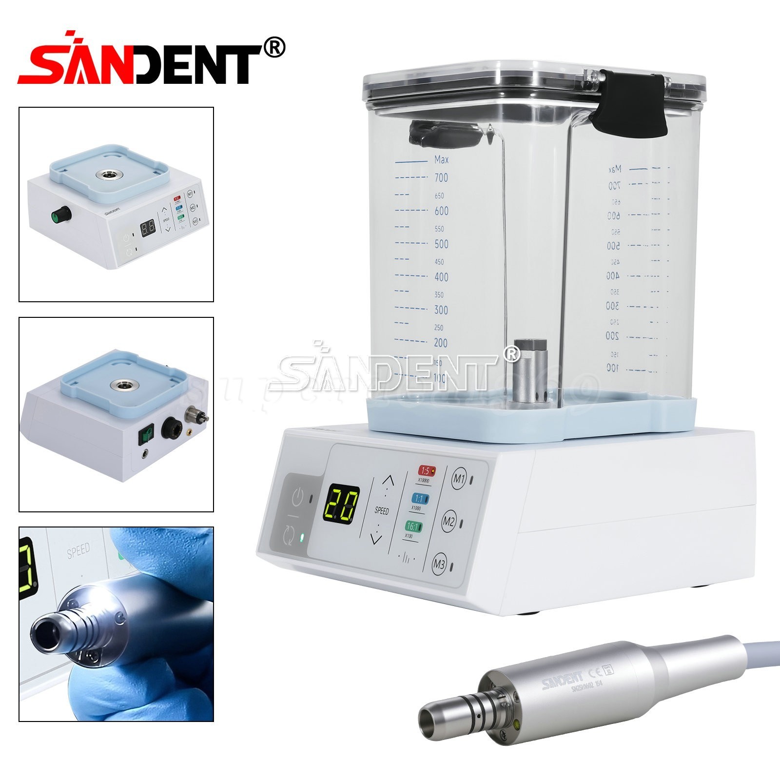 NSK Style Dental Brushless LED Electric Micro Motor/1:5 1:1 Increasing Handpiece
