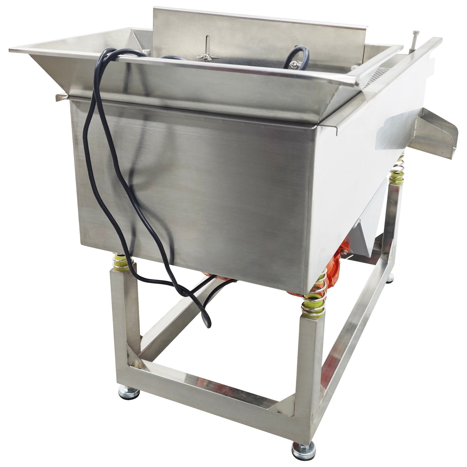 Stainless Steel 3-layer Linear Vibrating Screen w/10mm+8mm+5mm Mesh 110V 120W