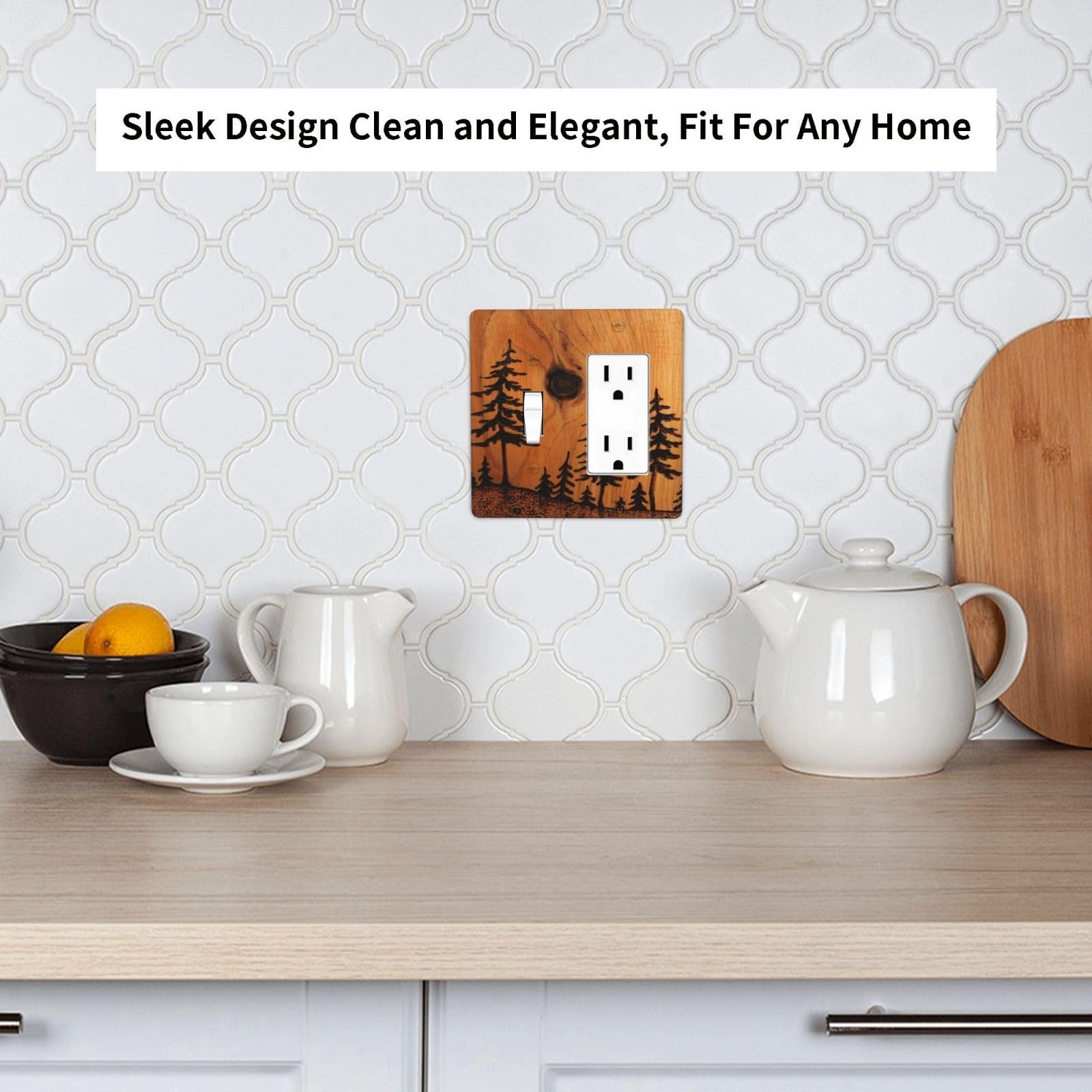 2-Gang 1-Toggle 1-Decorator/GFCI Combination Wall Plate Rustic Vintage Mounta…