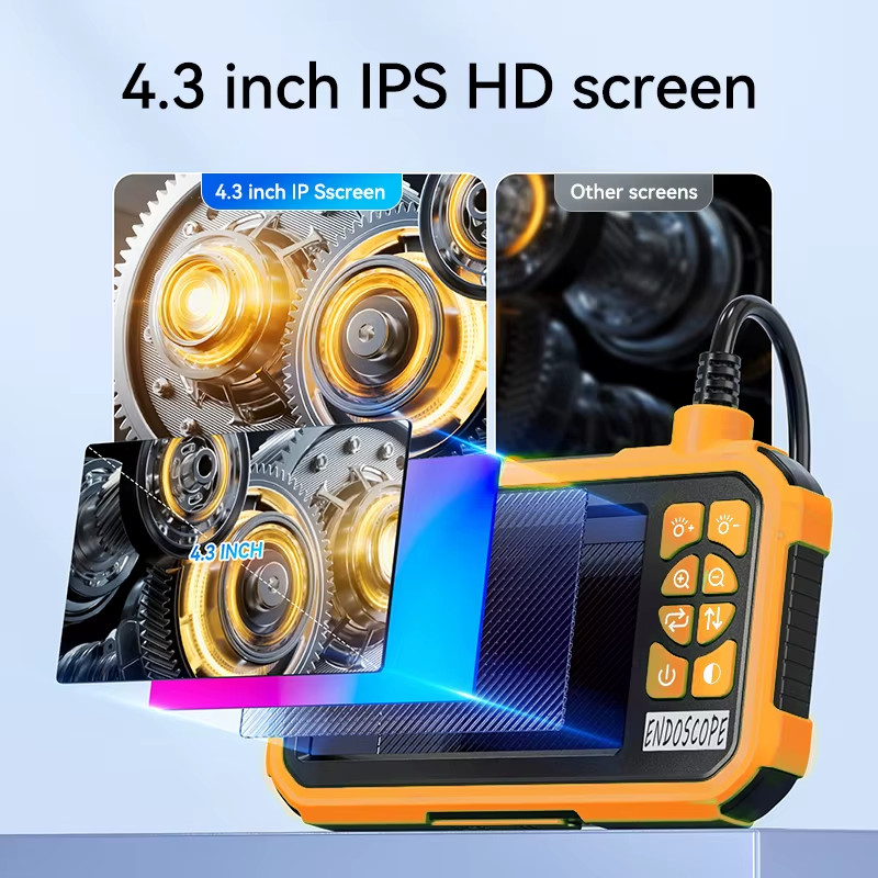 2600mAh Battery Industrial Endoscope Camera for Pipe Borescope with 4.3 inch Scr