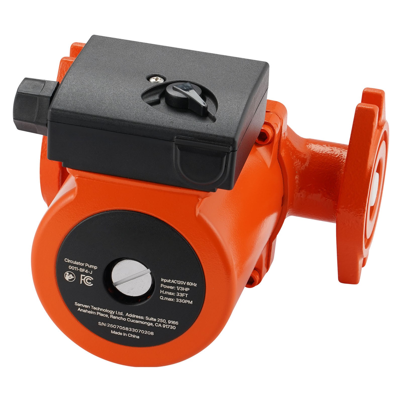 Uimoso Cast Iron Circulator Pump for Hot Water, 1/3 HP, 33 GPM Flow