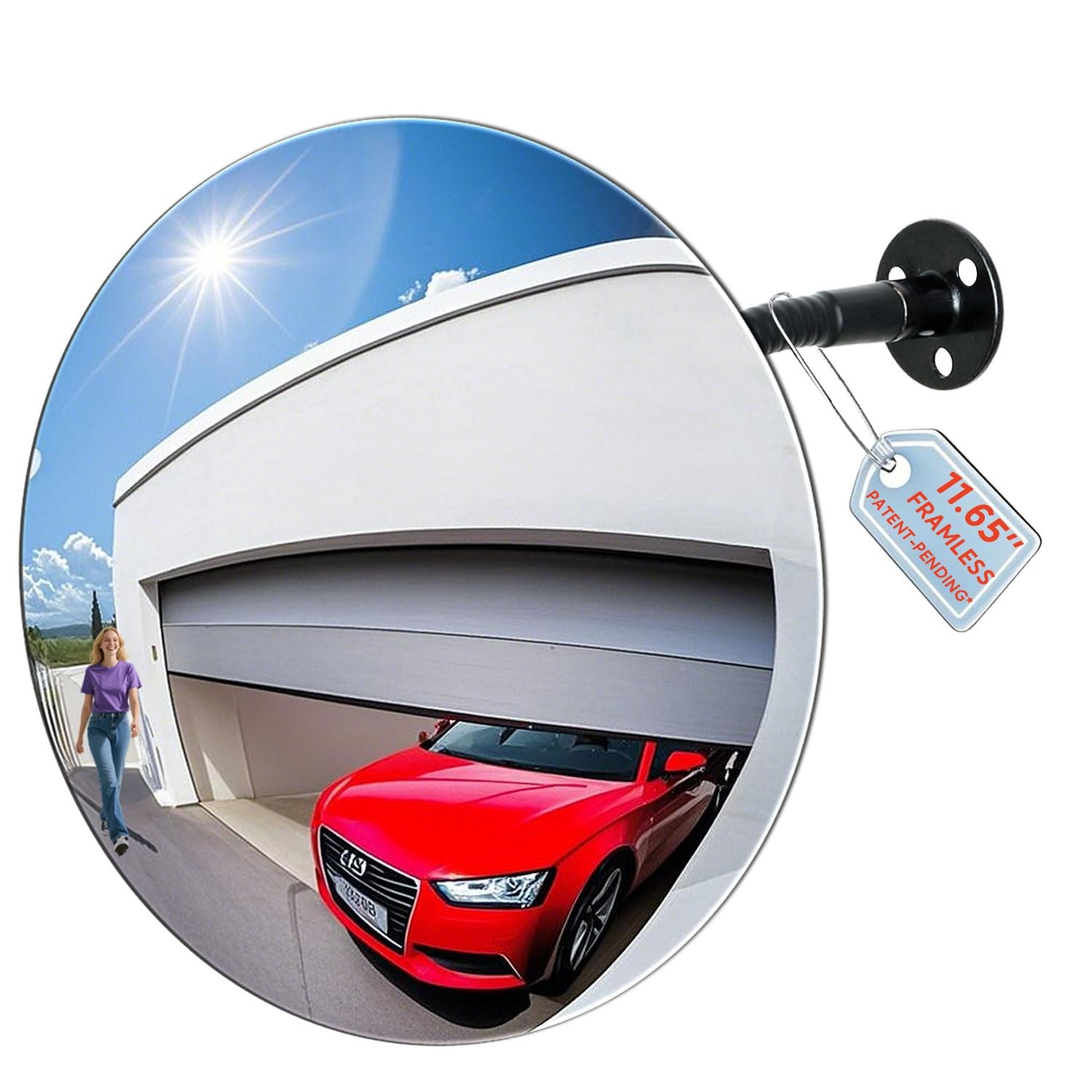 11.65 Inch Frameless 1.8mm Thick Acrylic Convex Mirror Adjustable Wide Angle…