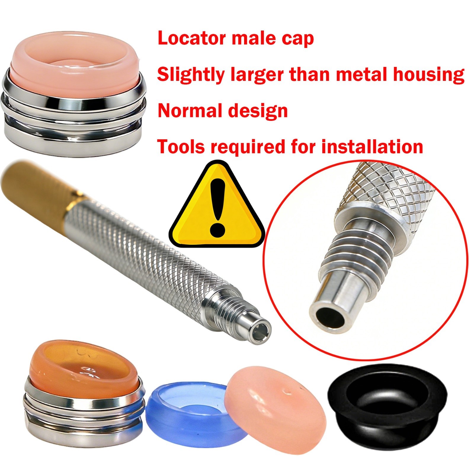 US Locator Male Caps Standard Pink 2.4 lbs Locator Overdenture Replacement Caps