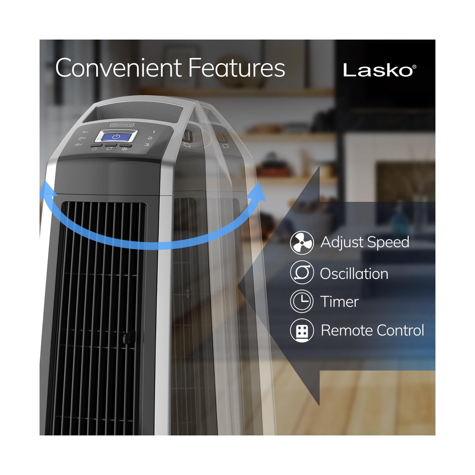 Lasko High Velocity Oscillating Tower Fan for Bedroom, Garage, Basement, and …
