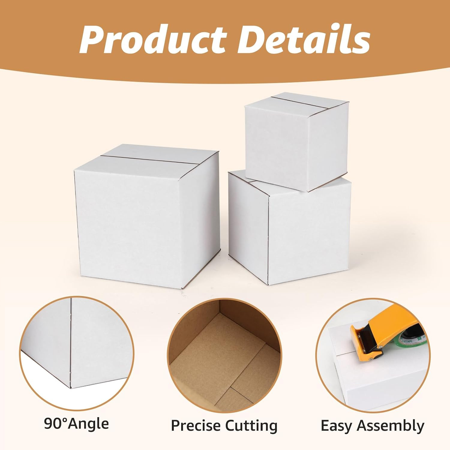 30 Pack 4X4X4, 5X5X5, 6X6X6 Assorted Sizes Shipping Boxes for Small Business, Ea