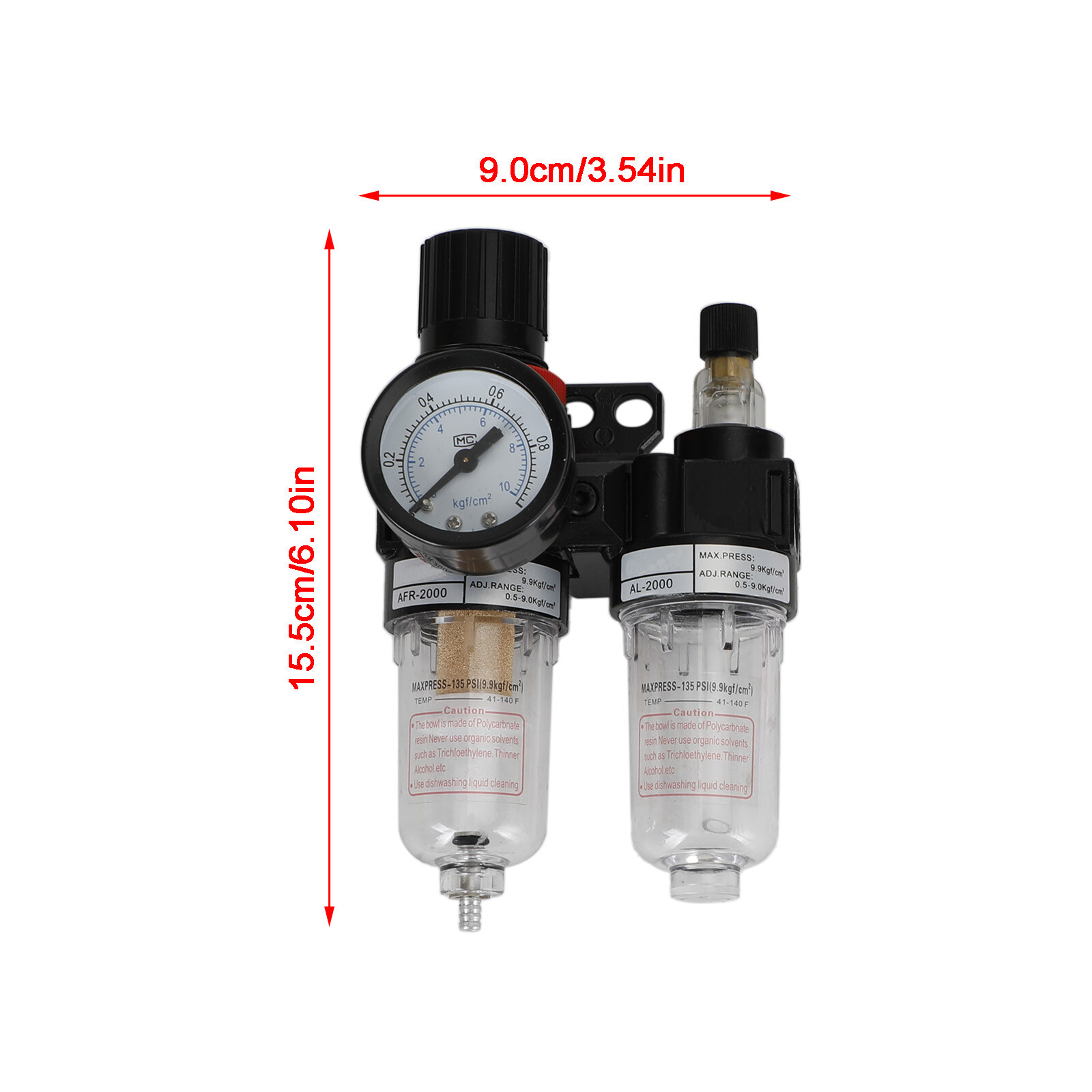AFC-2000 Pneumatic Air Compressor Filter Regulator Moisture Trap Pressure Gauge