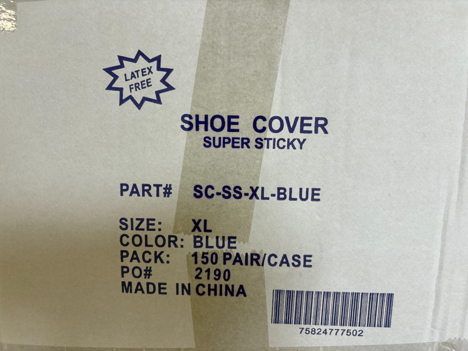 Disposable Shoe Boot Covers extra large XL & Large Blue White Construction 150pr