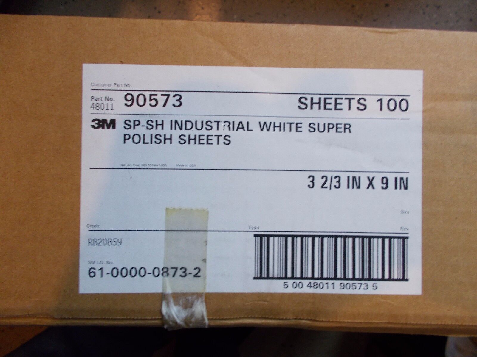 3M Industrial Super Polish Sheets 3-2/3″ W 9″ L White Abrasive Box of 100 Pieces