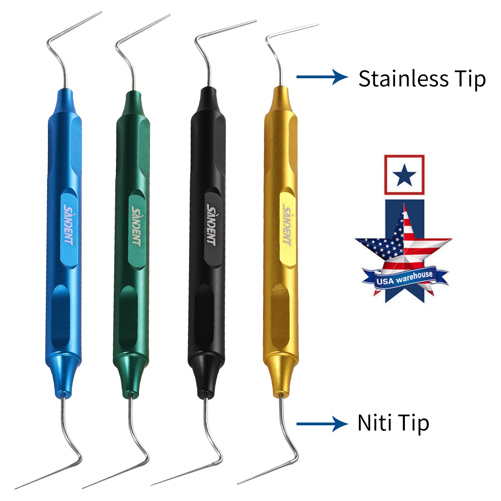 Endo Gutta Percha Tips Hand Plugger Condenser NITI 4pcs/Kit Dental