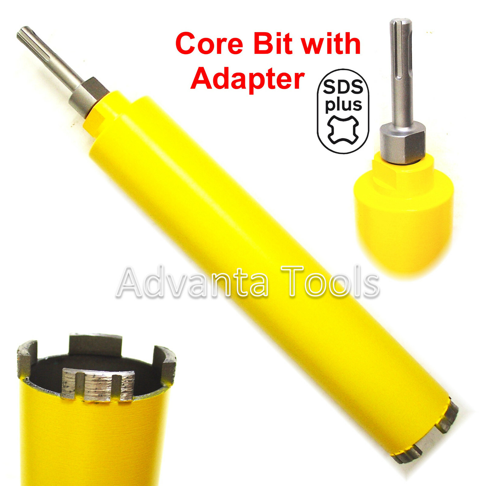 1-3/4” Dry Diamond Core Bit 4 Reinforced Concrete w/ Rebar + SDS Plus Adapter