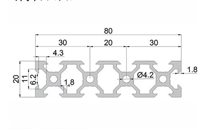 2pcs 1000mm 2080 Aluminum Extrusion for Openbuilds OX CNC Machine
