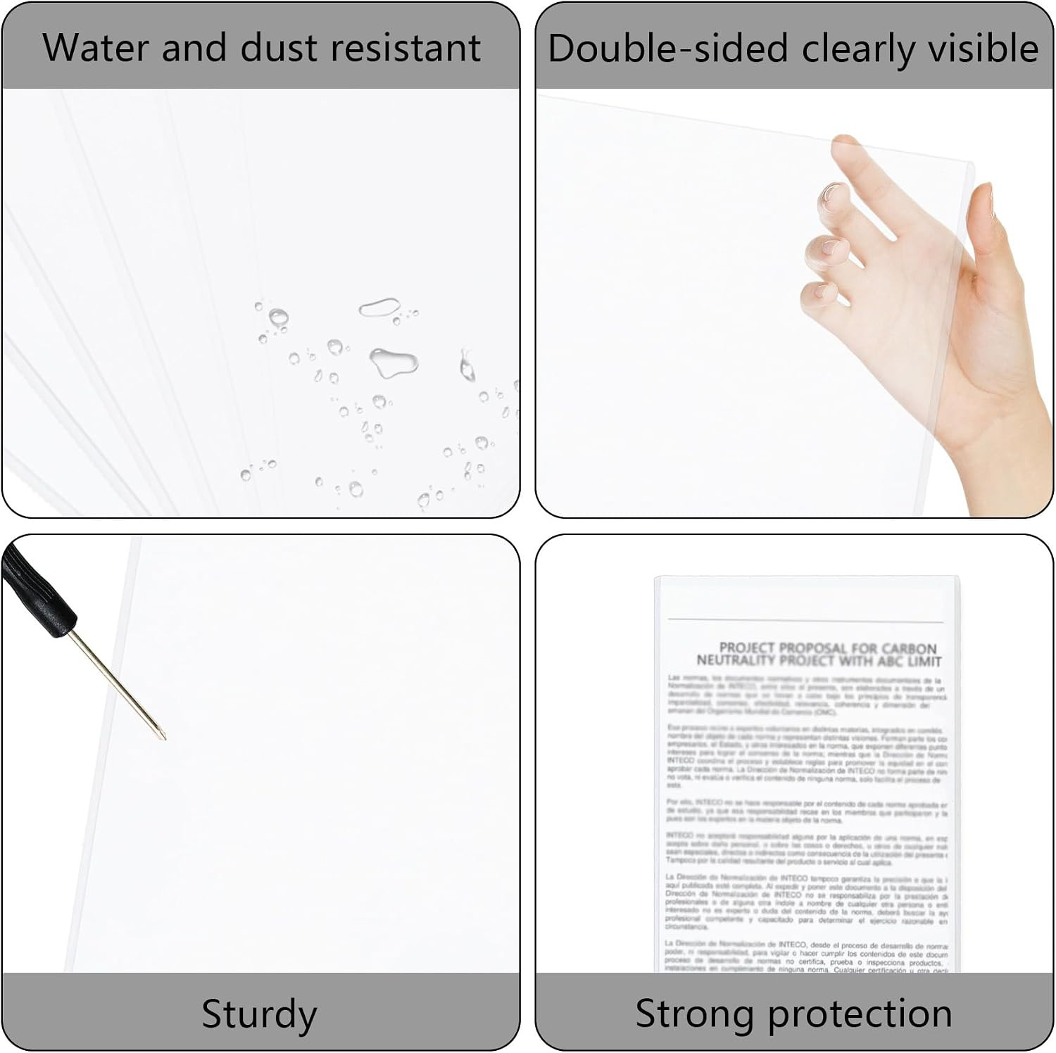 6 Pack 11″ X 17″ Rigid Rigid Print Protectors, Clear Hard Plastic Sheet Protecto