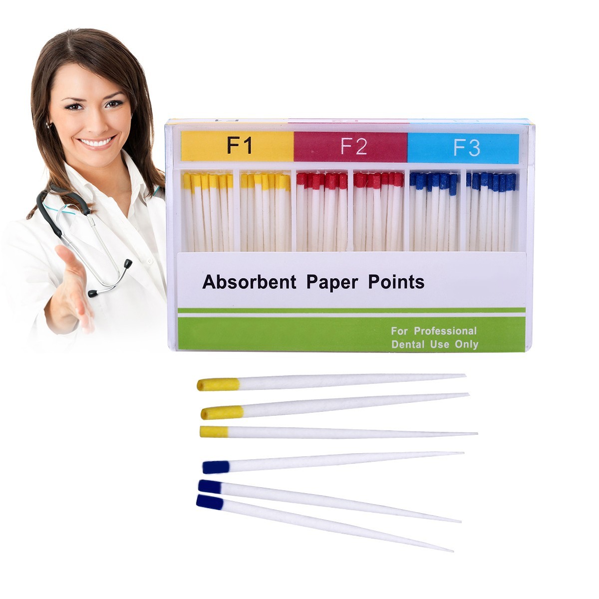 AZDENT Dental Root Endo Absorbent Paper Points PP 0.02/0.04 15#-40#/F1 F2 F3
