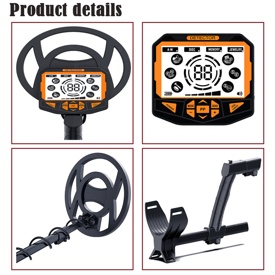 Pinpoint,High Sensitivity DISC Mode,10″Coil,LCD Backlight Display Metal Detector