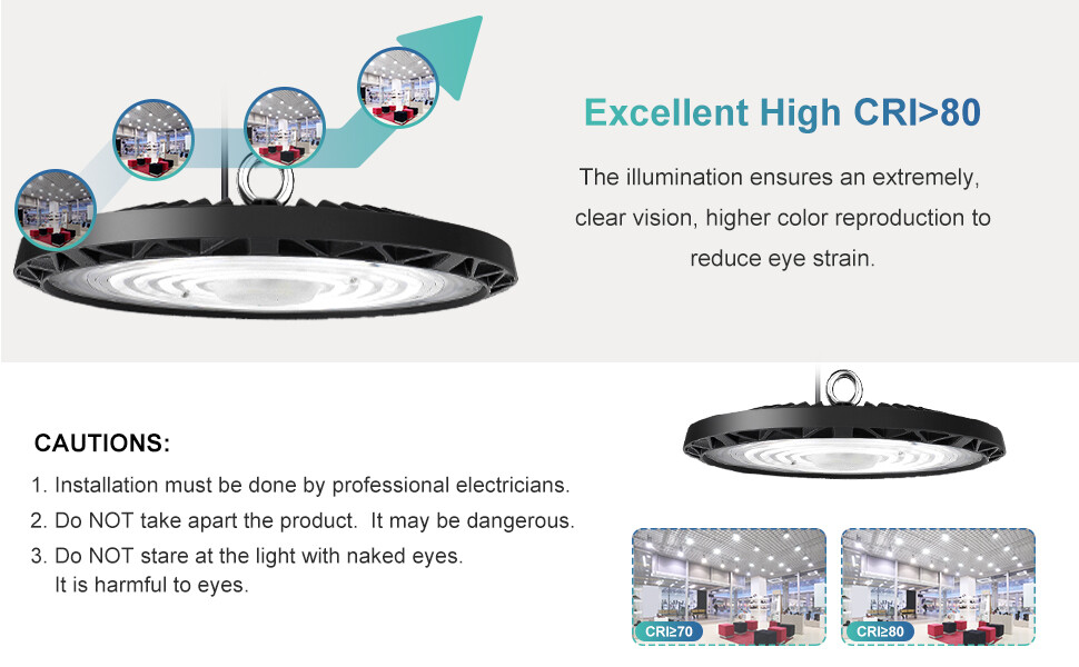 8Pack LED Shop Light High Bay, 300W UFO Commercial LED Lights Warehouse Workshop