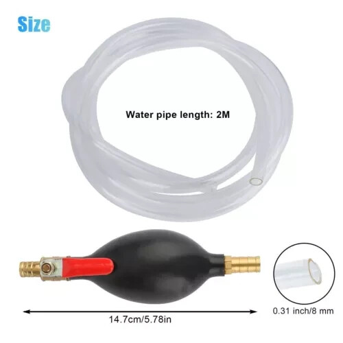 Siphon Hose Hand Pump Portable Manual Car Fuel Transfer for Gas Gasoline Petrol