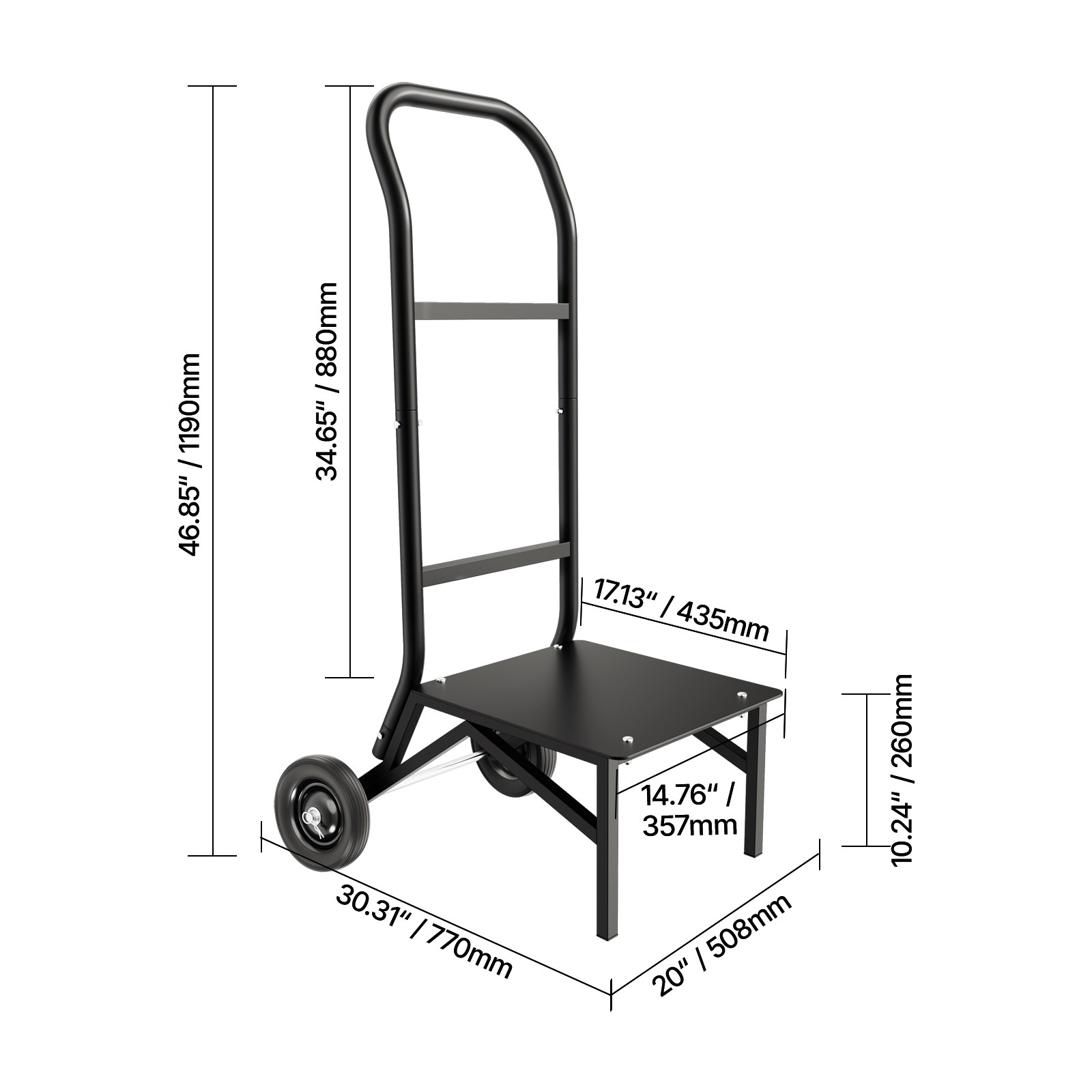 Folding Chair Rack Cart for 10 Chairs of 150 LBS Push-Style Chair Dolly