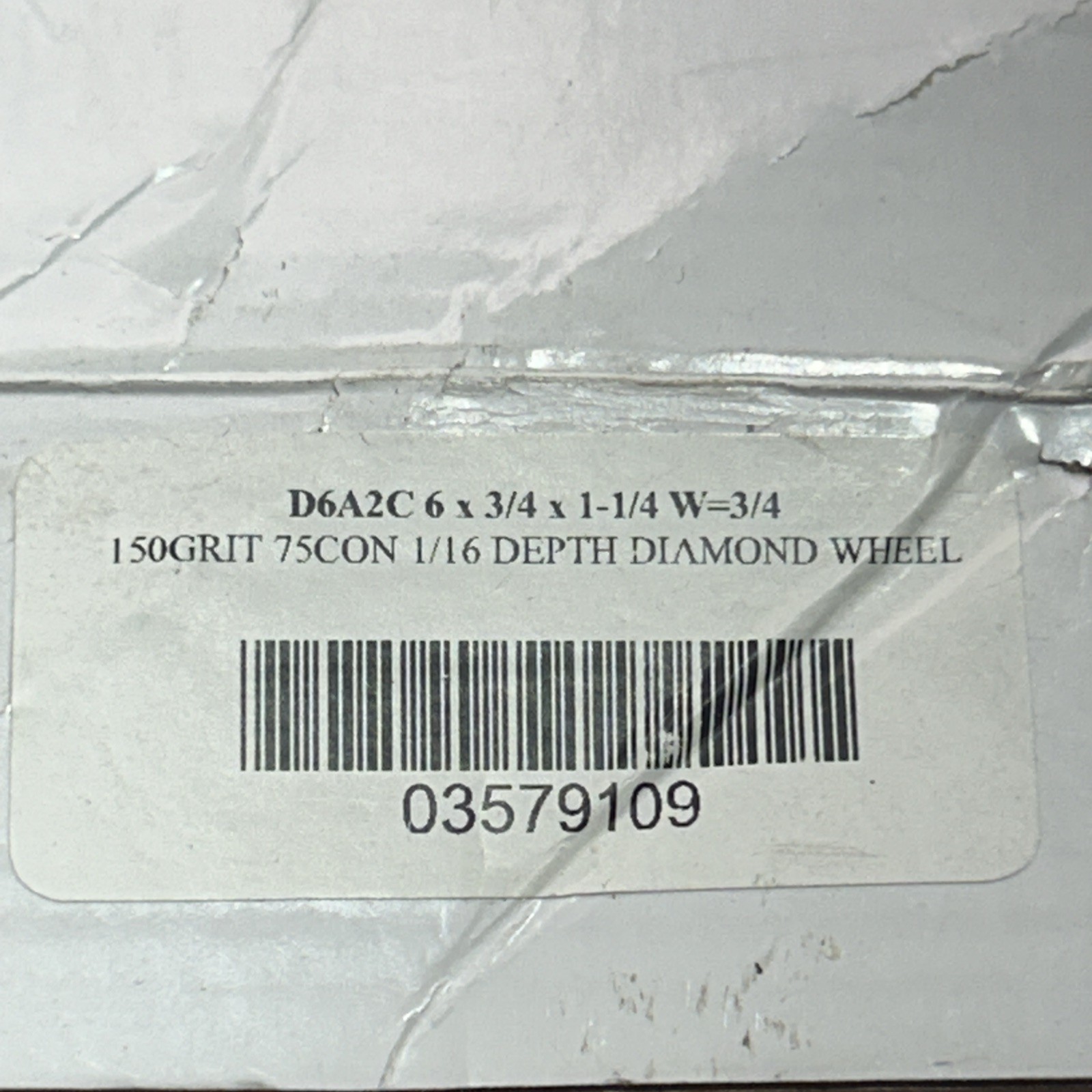 Tool & Cutting Grinding Wheel: 6″ Dia, 1-1/4″ Hole, 150 Grit, Type 6A2C 03579109