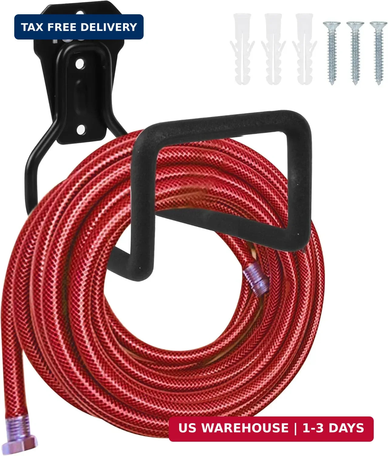 PeoMev Metal Garden Hose Holder – Heavy Duty Hose Hanger Wall Mounted Water Hose