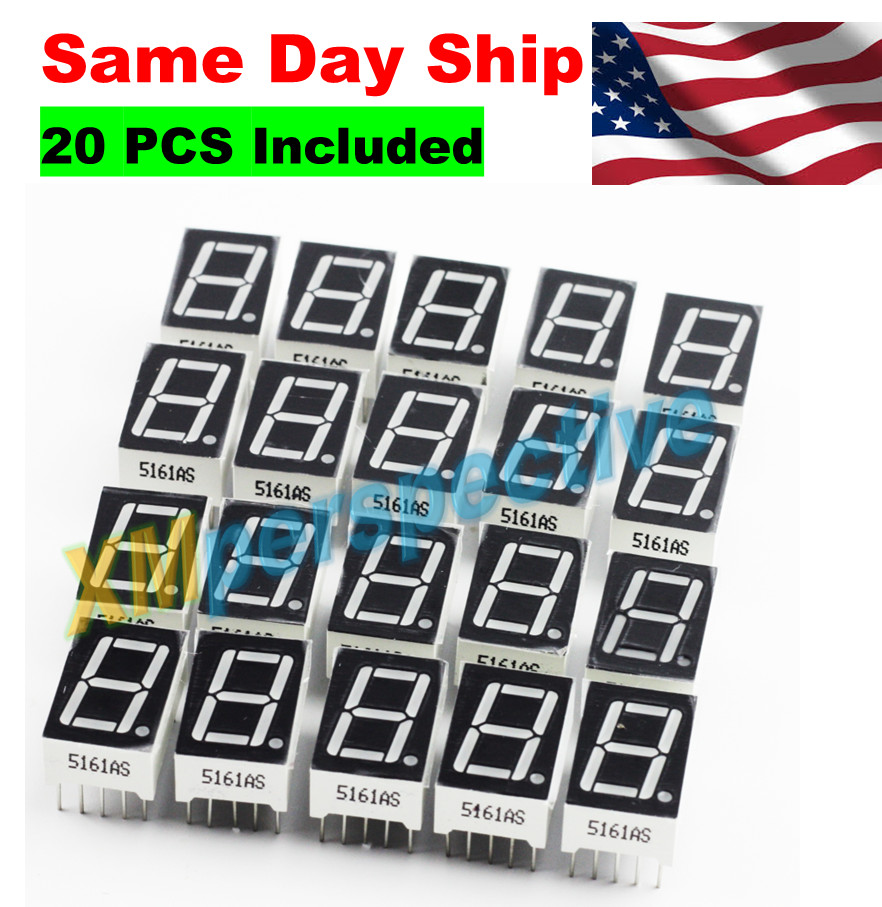 20pcs 7 segment Common Cathode 1 Bit Digital Tube 0.56″ Red LED Display