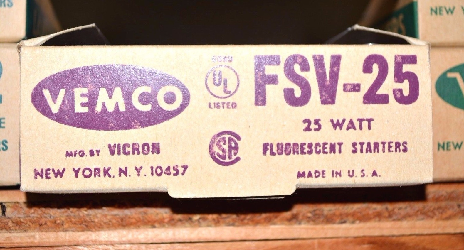 NEW FS-25 Fluorescent VEMCO Starter 25 Watt Made in USA UL Listed NEW FSV-25