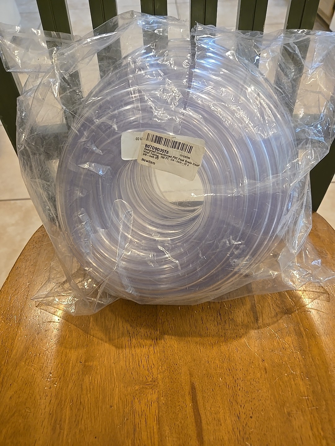 100′ L x 1/4″ ID x 3/8″ OD Clear PVC Tubing Hose Flexible Food Grade 55 psi max