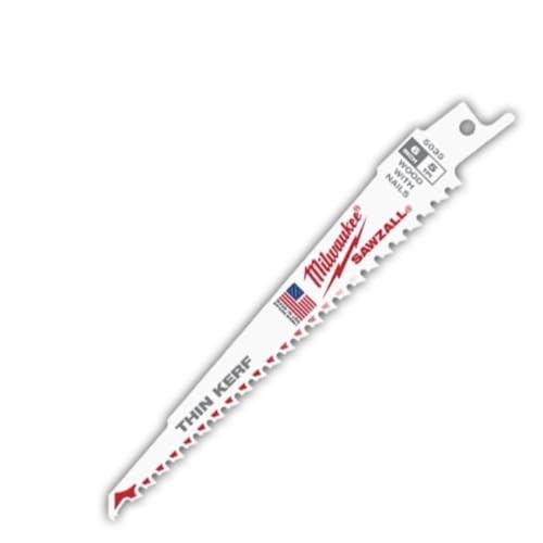 6″ L Tapered Reciprocating Saw Blade, 5 pk.