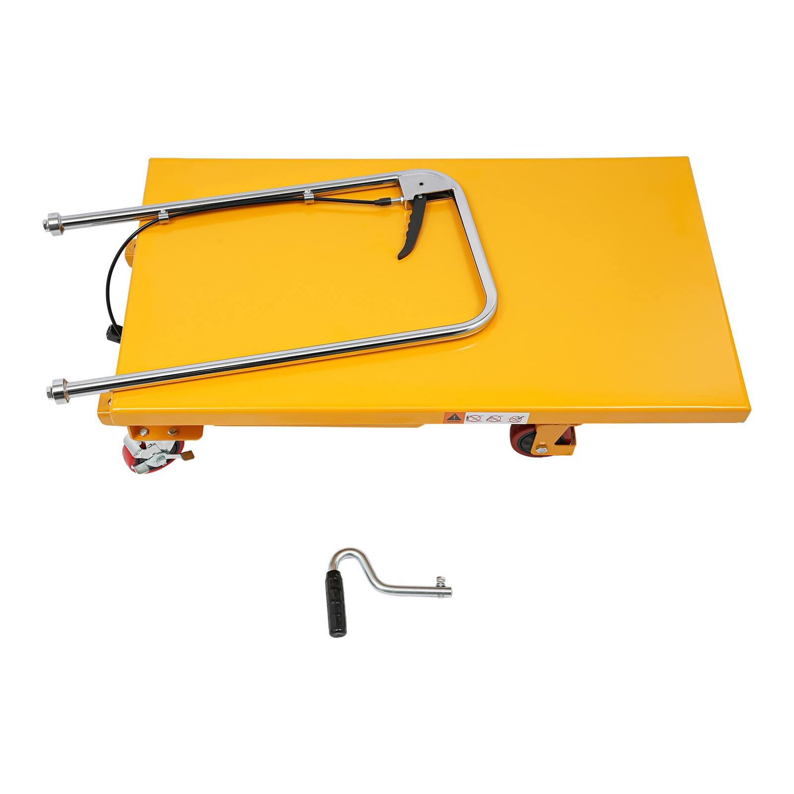 Hydraulic Lift Table Cart 770lbs 51″ Lifting Height Double Scissor w/ 4 Wheels