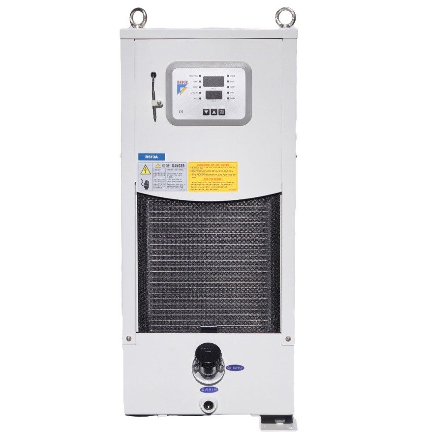Oil Chiller for CNC, 4000 BTU, HABOR HBO-250PTSB9, 220V, 3PH with R-513A