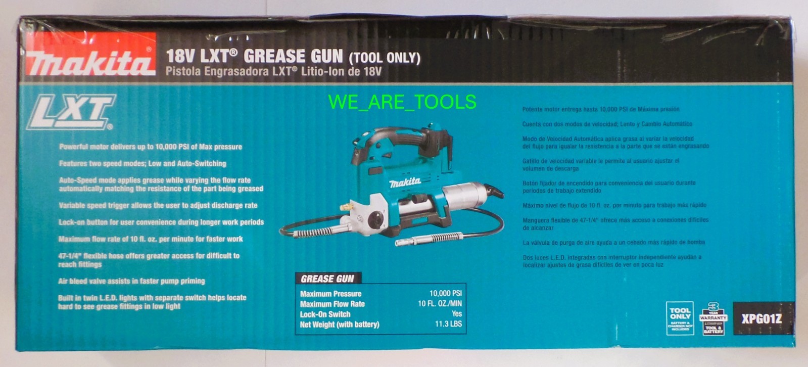 New Kit Makita 18V Cordless Grease Gun, 2) BL1840B 4.0Ah Battery, Charger