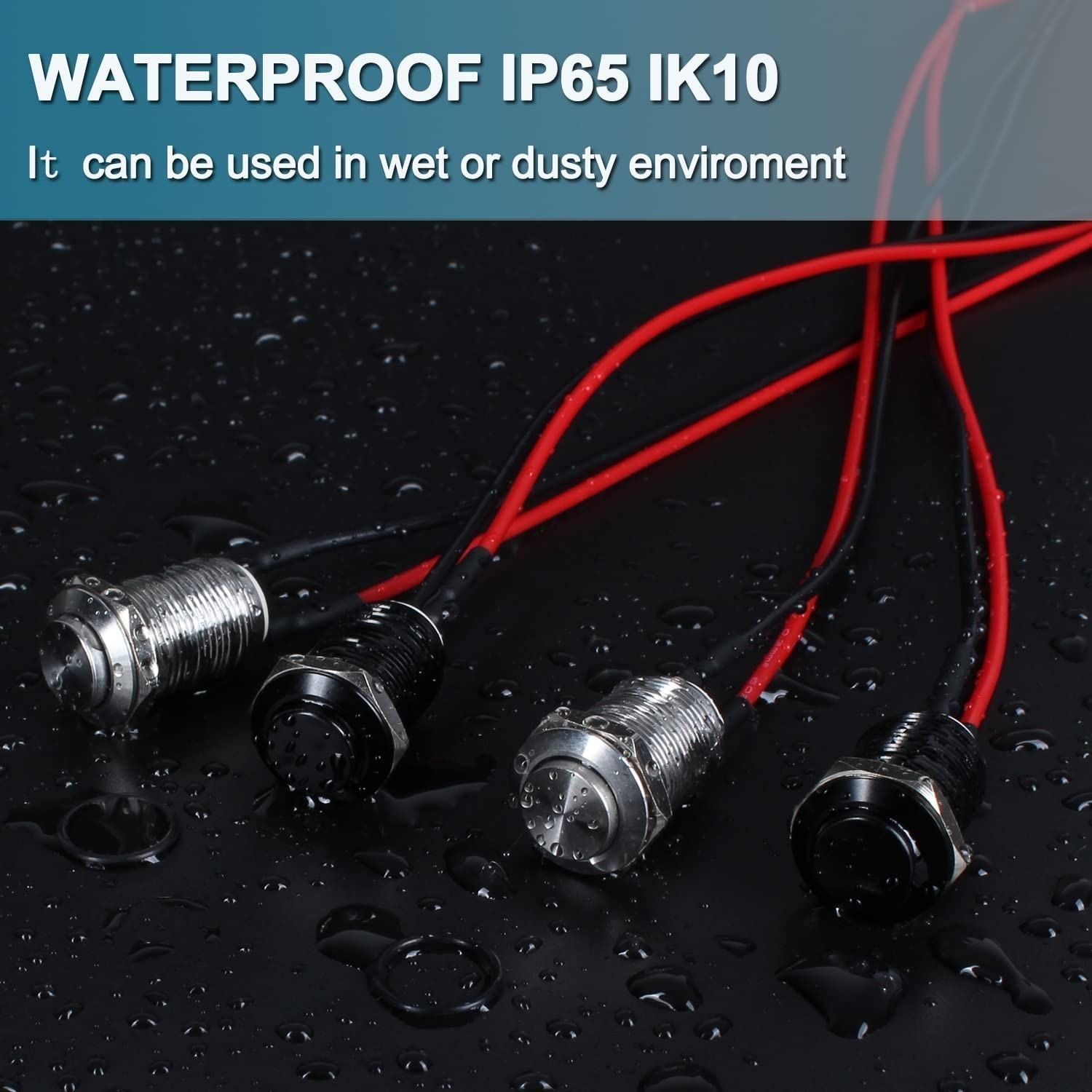 5Pcs 12mm Waterproof Round Momentary Push Button Switch Stainless Steel