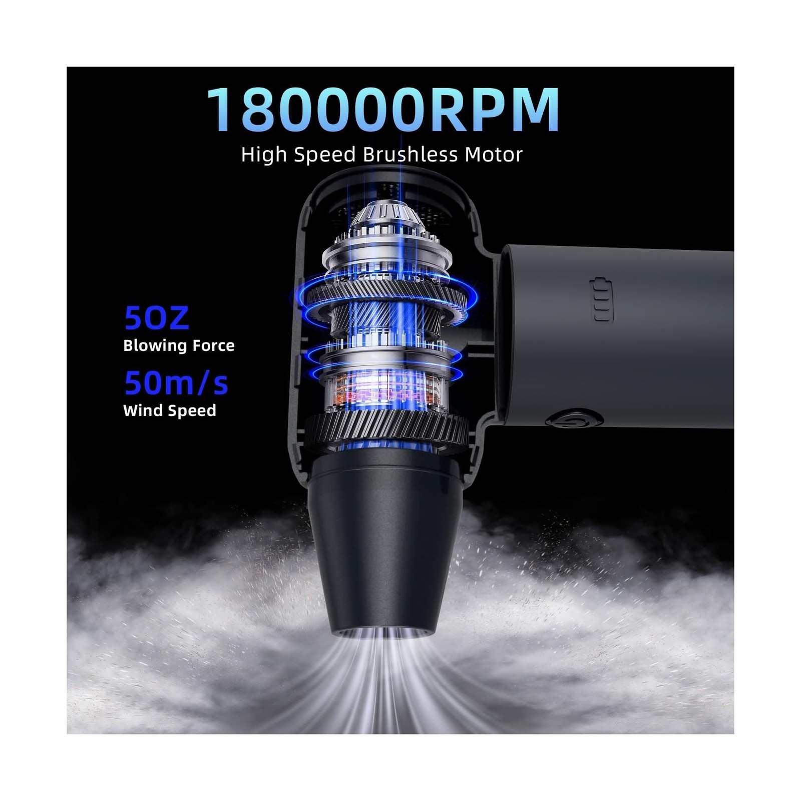3-Gear Electric Portable Air Duster – 180000RPM Jet Dryer Blower, N… Fast Ship